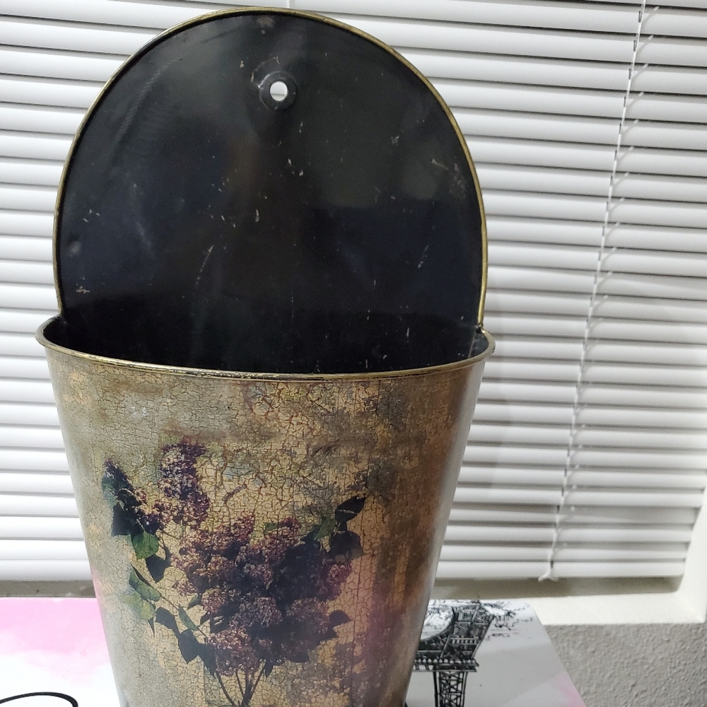 Tin Can with Purple Floral